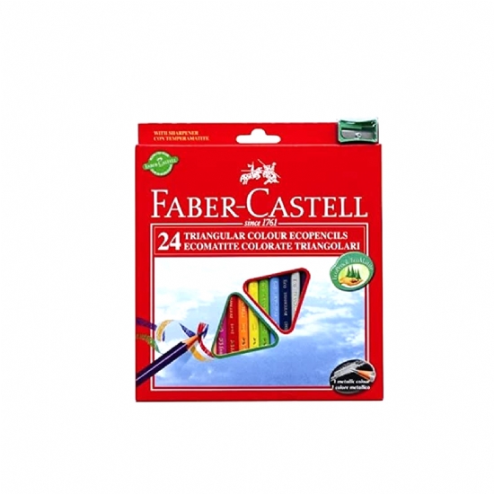 Colori a Matita - Faber Castell - Triangolari Economiche 24 pezzi - 1