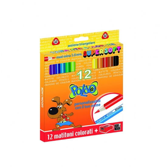Colori a matita - Koh-I-Noor - Matitoni maxi mina 6,2mm - Poldo - 12 colori - 1