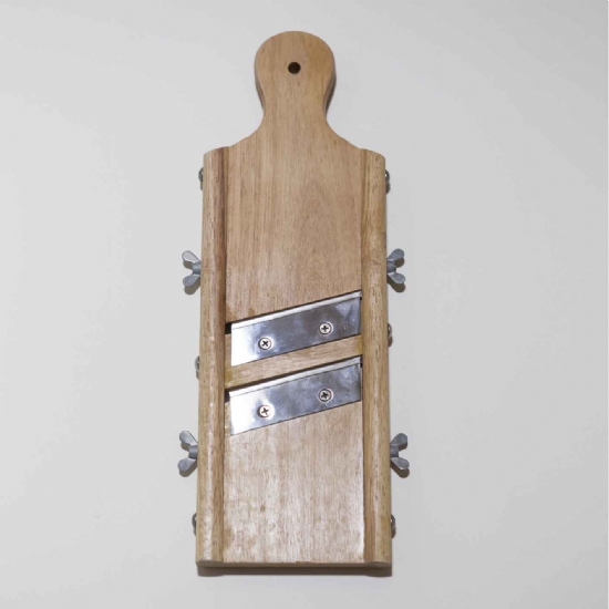 Eva-Collection Mandolina in legno Per Carote Verdure Formaggio lunga 38 cm con lame regolabili grattugia - 2