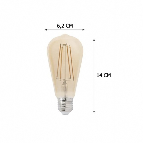 Lampadina  FSL LED 4 watt - ST21 Bulb - E27 - luce gialla 2200 K - 1