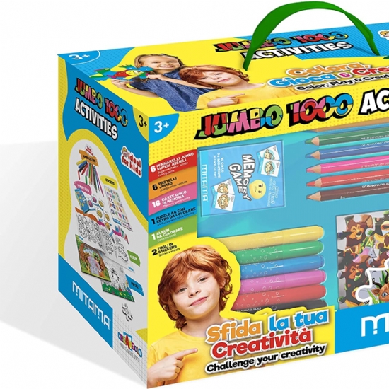 Jumbo 1000 Activities - Miatama - Gioco in scatola - Colori Pennarelli Pastelli - Creativit Bambino Bambina - 1