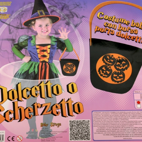 Costume Halloween Bambina - Strega Baby dolcetto o scherzatto - Taglia 3/4 anni - 1