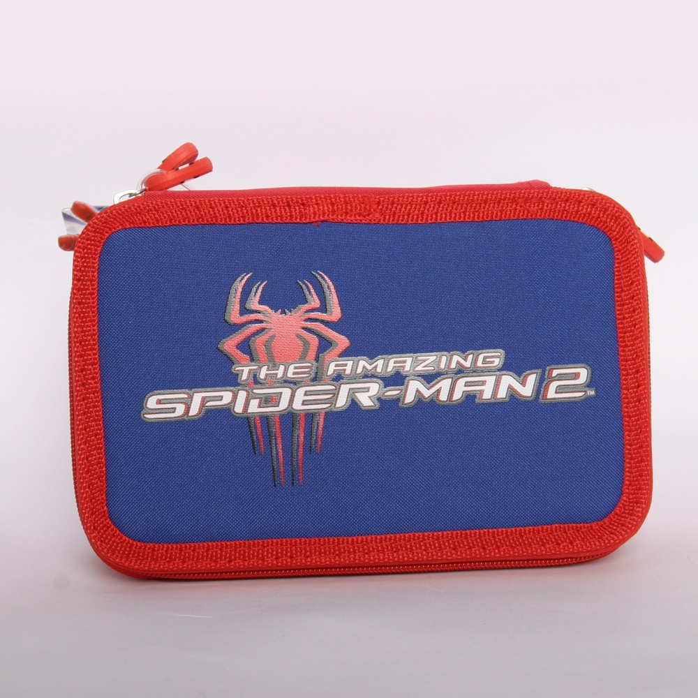 Astuccio Spiderman Marvel 3 Zip 20X13X6.5Cm Uomo Ragno Accessoriato Scuola  Bambini