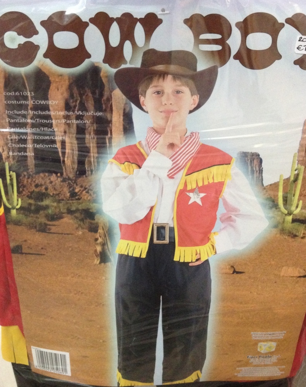 Costume Cowboy - Vestito Carnevale - Abito Bambino 5/7 anni