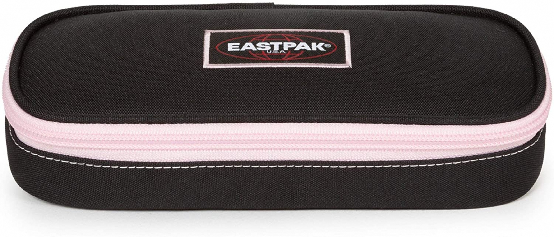 Eastpak - Astuccio Oval Single I85 - Kontrast - Colore Nero Rosa chiaro